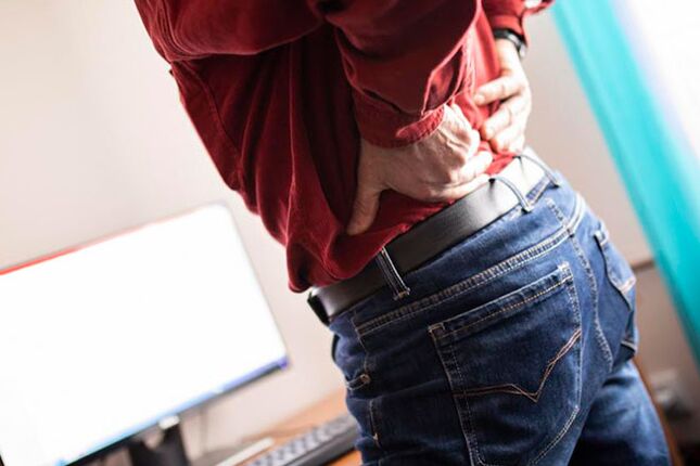 dolor de espalda debido a la osteocondrosis